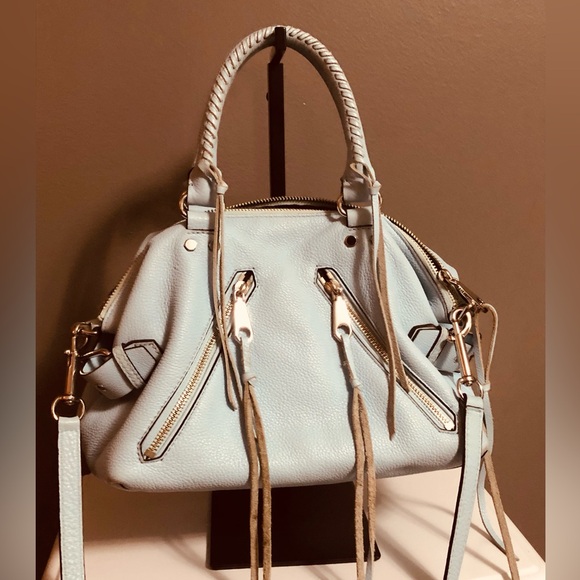Rebecca Minkoff Large Moto Satchel Tote.  Powder Blue - Picture 2 of 11
